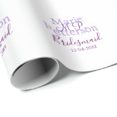 Papier Cadeau Monogramme ajouter le nom lettre demoiselles maria (Coin rond)