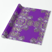 Papier Cadeau Monogramme Aristocratique violet (Déroulé)