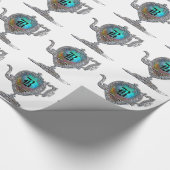 Papier Cadeau Monogramme blanc de théière victorienne (Coin)