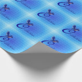 Papier Cadeau Monogramme Bluebird Votre nom Initial C (Coin)