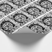 Papier Cadeau Monogramme C initial. Nom floral Motif Customisé (Coin)