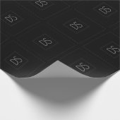 Papier Cadeau Monogramme classique | Simple noir et blanc modern (Coin)
