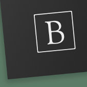 Papier Cadeau Monogramme classique simple | Texte noir et blanc