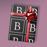Monogramme classique simple | Texte noir et blanc