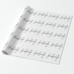 Papier Cadeau Monogramme de calligraphie classique professionnel