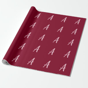 Papier Cadeau Monogramme de calligraphie rouge Bourgogne
