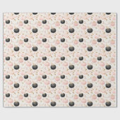 Papier Cadeau Monogramme de citrouille moderne – Initiale person (Plat)