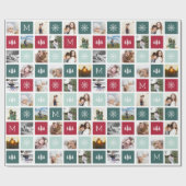 Papier Cadeau Monogramme de collage de fête | 15 Vacances photo (Plat)