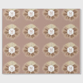 Papier Cadeau Monogramme de couleurs neutres rustiques chaudes (Plat)