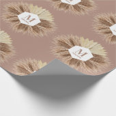 Papier Cadeau Monogramme de couleurs neutres rustiques chaudes (Coin)