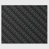 Papier Cadeau Monogramme de couple simple noir et blanc (Plat)