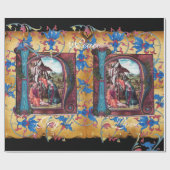 PAPIER CADEAU MONOGRAMME DE LA NATIVITÉ PARCHEMENT FLORAL DE NOË (Plat)