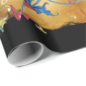 PAPIER CADEAU MONOGRAMME DE LA NATIVITÉ PARCHEMENT FLORAL DE NOË (Coin rond)