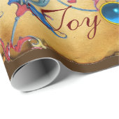 PAPIER CADEAU MONOGRAMME DE LA NATIVITÉ PARCHEMENT FLORAL DE NOË (Coin rond)