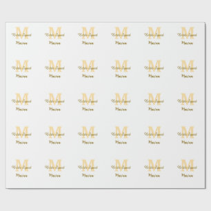 Papier Cadeau Monogramme de l'équipe de la mariée simple shower
