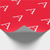 Papier Cadeau Monogramme de lettre initiale rouge blanc simple (Coin)