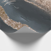 Papier Cadeau Monogramme de marbre de Parties scintillant modern (Coin)