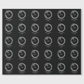 Papier Cadeau Monogramme de mariage noir et blanc (Plat)