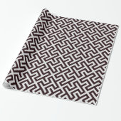 Papier Cadeau Monogramme de motif géométrique à clé noire modern (Déroulé)