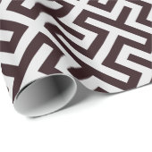 Papier Cadeau Monogramme de motif géométrique à clé noire modern (Coin rond)