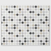 Papier Cadeau monogramme de motif noir pois (Plat)