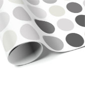 Papier Cadeau monogramme de motif noir pois (Coin rond)