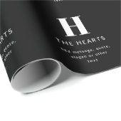 Papier Cadeau Monogramme de nom et message moderne éditable | No (Coin rond)