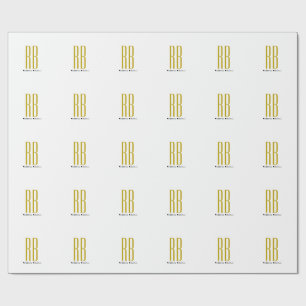 Papier Cadeau Monogramme de nom moderne de couleur or unique exc