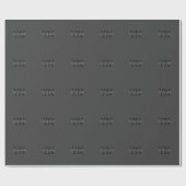 Papier Cadeau Monogramme de nom (ou autre texte) gris foncé mode (Plat)