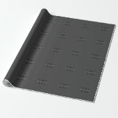 Papier Cadeau Monogramme de nom (ou autre texte) gris foncé mode (Déroulé)