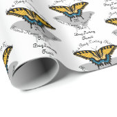 Papier Cadeau Monogramme de papillon Swallowtail (Coin rond)
