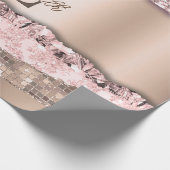 Papier Cadeau Monogramme de Parties scintillant Gold Diamonds Ro (Coin)