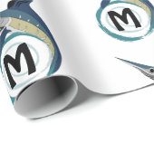 Papier Cadeau Monogramme de saut d'espadon (Coin rond)