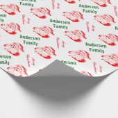 Papier Cadeau Monogramme de vacances de Noël du père noël (Coin)