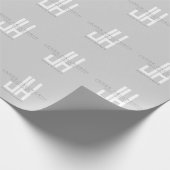 Papier Cadeau Monogramme d'entreprise au look moderne | Gris (Coin)