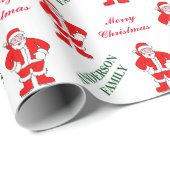 Papier Cadeau Monogramme du père noël de vacances de Noël (Coin rond)