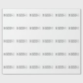 Papier Cadeau Monogramme élégant et nom commercial (ou autre tex (Plat)