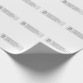 Papier Cadeau Monogramme élégant et nom commercial (ou autre tex (Coin)