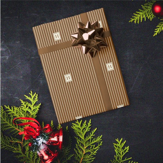 Papier Cadeau Monogramme Élégant Moderne