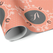 Papier Cadeau Monogramme équestre Chaussure Lucky Horse (Coin rond)