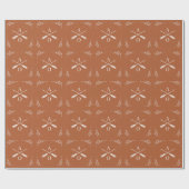 Papier Cadeau Monogramme et flèches orange brûlé (Plat)