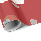 Papier Cadeau Monogramme fin Cool mignon fille rétro Floral (Coin rond)