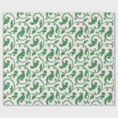 Papier Cadeau Monogramme floral vert girly élégant de motif (Plat)