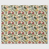 Papier Cadeau Monogramme Floral Vintage (Plat)