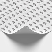Papier Cadeau Monogramme géométrique éléphant noir et blanc (Coin)