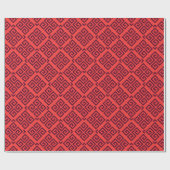 Papier Cadeau Monogramme géométrique principal grec rouge chic (Plat)