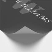 Papier Cadeau Monogramme gris noir artistique moderne (Coin)