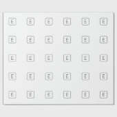 Papier Cadeau Monogramme Initial De Style Moderne | Blanc & Noir (Plat)