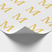 Papier Cadeau Monogramme initial or jaune or Nom personnalisé (Coin)