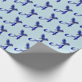 Papier Cadeau Monogramme Initiale A Bluebird (Coin)